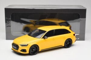 Audi RS4 B9 Avant 25e Jubileum Vegas Geel GT Spirit 1:18 GT935 Hars — afbeelding 6 van 6