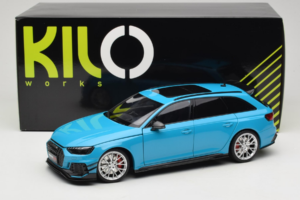 Audi RS4 B9 Avant Darwin Pro Blauw Kilo Works 1:18 KLW002303 Metaal — afbeelding 8 van 8