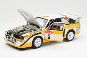 Audi Sport Quattro S1 #5 W. Rohrl / C. Geistdorfer Rally Sanremo Winner 1985 AUTOart 1:18 88503 Composiet — afbeelding 2 van 8