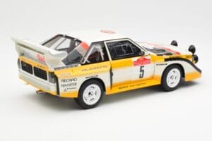 Audi Sport Quattro S1 #5 W. Rohrl / C. Geistdorfer Rally Sanremo Winner 1985 AUTOart 1:18 88503 Composiet — afbeelding 3 van 8
