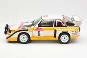 Audi Sport Quattro S1 #5 W. Rohrl / C. Geistdorfer Rally Sanremo Winner 1985 AUTOart 1:18 88503 Composiet — afbeelding 4 van 8