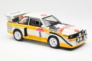 Audi Sport Quattro S1 #5 W. Rohrl / C. Geistdorfer Rally Sanremo Winner 1985 AUTOart 1:18 88503 Composiet — afbeelding 6 van 8