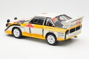 Audi Sport Quattro S1 #5 W. Rohrl / C. Geistdorfer Rally Sanremo Winner 1985 AUTOart 1:18 88503 Composiet — afbeelding 7 van 8
