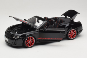 Bentley Continental Supersports ISR Cabriolet Zwart Met Rode Velgen Bburago 1:18 18-11035 Metaal — afbeelding 2 van 8