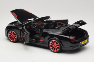 Bentley Continental Supersports ISR Cabriolet Zwart Met Rode Velgen Bburago 1:18 18-11035 Metaal — afbeelding 5 van 8