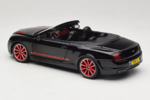Bentley Continental Supersports ISR Cabriolet Zwart Met Rode Velgen Bburago 1:18 18-11035 Metaal — afbeelding 7 van 8