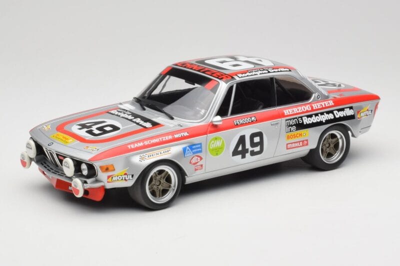 BMW 2800 CS E9 #49 Team Schnitzer G. Herzog / H. Heyer 24 Hours of Spa 1972 Minichamps 1:18 155722749 Metaal