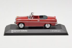 Borgward Isabella Cabriolet Rood Minichamps 1:43 400096060 Metaal
