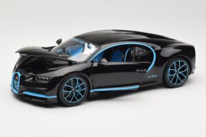 Bugatti Chiron Zwart & Blauw Bburago 1:18 18-11040BK Metaal — afbeelding 2 van 8