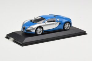 Bugatti Veyron Centenaire Blauw Metallic Zilver Minichamps 1:43 400110850 Metaal — afbeelding 2 van 4
