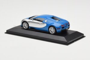 Bugatti Veyron Centenaire Blauw Metallic Zilver Minichamps 1:43 400110850 Metaal — afbeelding 3 van 4