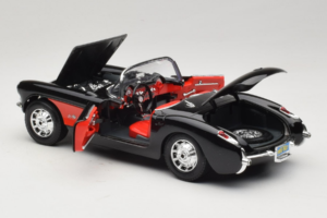 Chevrolet Corvette C1 Zwart & Rood Bburago 1:18 3034-M1 Metaal — afbeelding 5 van 8