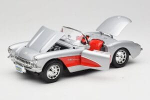 Chevrolet Corvette C1 Zilver Bburago 1:18 3034 Metaal — afbeelding 2 van 8