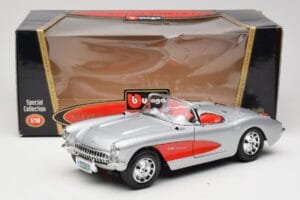 Chevrolet Corvette C1 Zilver Bburago 1:18 3034 Metaal — afbeelding 8 van 8