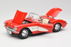 Chevrolet Corvette C1 Roadster Rood Bburago 1:18 3024 Metaal — afbeelding 2 van 8