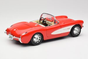 Chevrolet Corvette C1 Roadster Rood Bburago 1:18 3024 Metaal — afbeelding 3 van 8