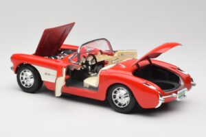Chevrolet Corvette C1 Roadster Rood Bburago 1:18 3024 Metaal — afbeelding 5 van 8