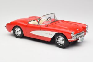Chevrolet Corvette C1 Roadster Rood Bburago 1:18 3024 Metaal — afbeelding 6 van 8