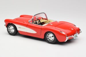 Chevrolet Corvette C1 Roadster Rood Bburago 1:18 3024 Metaal — afbeelding 7 van 8