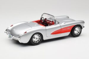 Chevrolet Corvette C1 Zilver & Rood Bburago 1:18 3024-M1 Metaal — afbeelding 3 van 8