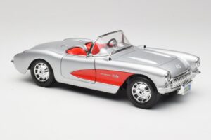 Chevrolet Corvette C1 Zilver & Rood Bburago 1:18 3024-M1 Metaal — afbeelding 6 van 8