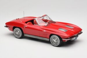 Chevrolet Corvette C2 Sting Ray Cabriolet Riverside Red Norev 1:18 189056 Metaal — afbeelding 4 van 6