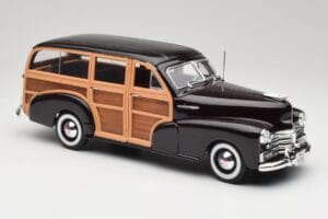 Chevrolet Fleetmaster Woody Zwart & Wood Panels Maisto 1:18 43697545B Metaal — afbeelding 6 van 8