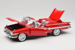 Chevrolet Impala Cabriolet Rood Welly 1:18 9864W Metaal — afbeelding 2 van 8