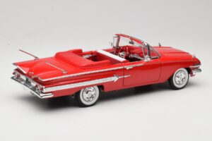 Chevrolet Impala Cabriolet Rood Welly 1:18 9864W Metaal — afbeelding 3 van 8