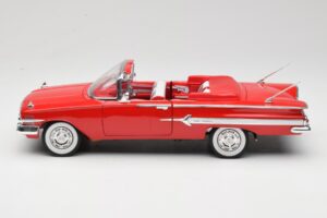 Chevrolet Impala Cabriolet Rood Welly 1:18 9864W Metaal — afbeelding 4 van 8