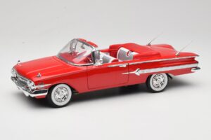 Chevrolet Impala Cabriolet Rood Welly 1:18 9864W Metaal
