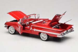 Chevrolet Impala Cabriolet Rood Welly 1:18 9864W Metaal — afbeelding 5 van 8