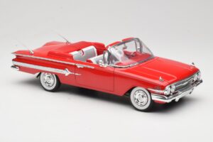 Chevrolet Impala Cabriolet Rood Welly 1:18 9864W Metaal — afbeelding 6 van 8