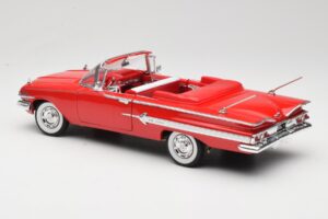 Chevrolet Impala Cabriolet Rood Welly 1:18 9864W Metaal — afbeelding 7 van 8