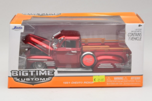 Chevrolet Pickup Bigtime Kustoms Rood Jada 1:24 96802 Metaal