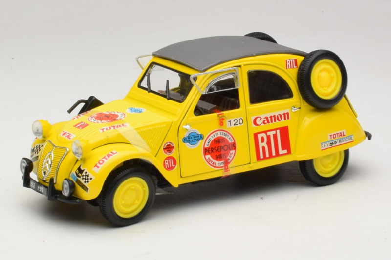 Citroen 2CV Rally Geel Maisto 1:18 56032 Metaal