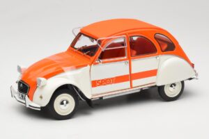 Citroen 2CV Spot Oranje & Wit Solido 1:18 421183600 Metaal