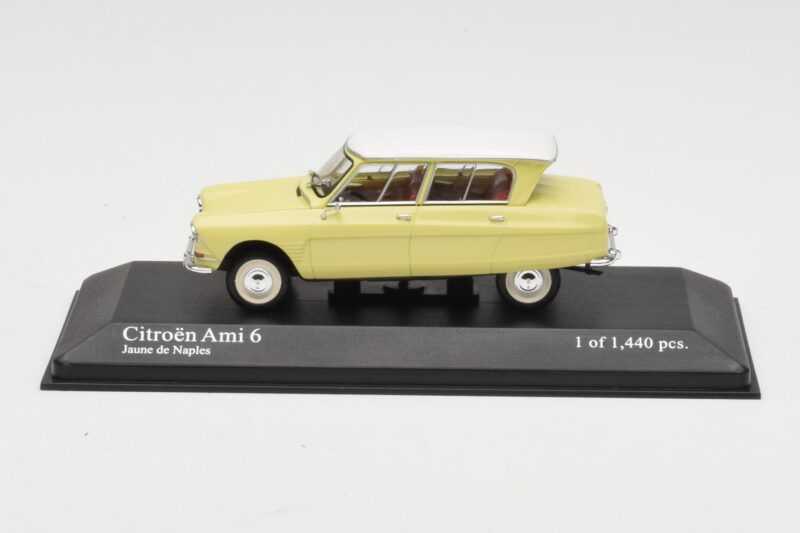 Citroen Ami 6 Geel Wit Minichamps 1:43 400111661 Metaal