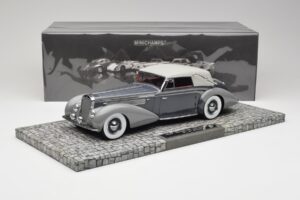 Delage D8 120 Cabriolet Grijs & Donkergrijs Minichamps 1:18 107115134 Metaal — afbeelding 6 van 6