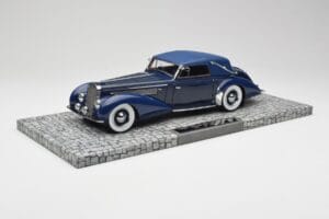 Delage D8-120 Cabriolet Two Tone Blauw Minichamps 1:18 107115132 Hars