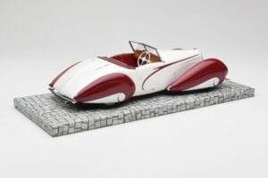 Delahaye Type 135 M Cabriolet Wit Rood Minichamps 1:18 107116161 Hars — afbeelding 2 van 6