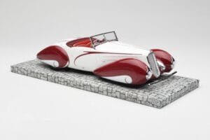 Delahaye Type 135 M Cabriolet Wit Rood Minichamps 1:18 107116161 Hars — afbeelding 4 van 6