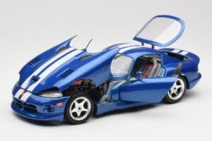 Dodge Viper GTS SR II Blauw met Witte Strepen Bburago 1:18 3330 Metaal — afbeelding 2 van 8