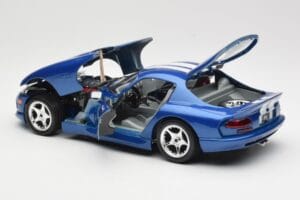 Dodge Viper GTS SR II Blauw met Witte Strepen Bburago 1:18 3330 Metaal — afbeelding 5 van 8
