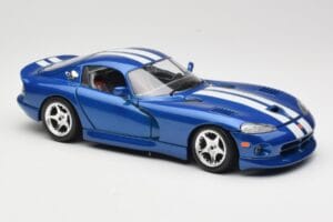 Dodge Viper GTS SR II Blauw met Witte Strepen Bburago 1:18 3330 Metaal — afbeelding 6 van 8