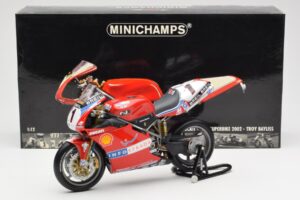 Ducati 998R WSB #1 T. Bayliss Ducati Infostrada 2002 Minichamps 1:12 122021201 Metaal — afbeelding 6 van 6