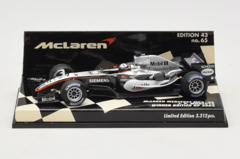 McLaren MP4-20 Mercedes #10 J.P. Montoya British GP Winner F1 2005 Minichamps 1:43 530054320 Metaal