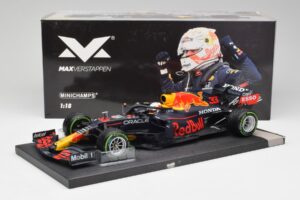 Red Bull RB16B #33 M. Verstappen Emilia Romagna GP Winner 2021 Minichamps 1:18 113210233T Metaal — afbeelding 6 van 6