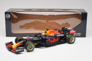 Red Bull RB16B #33 M. Verstappen Emilia Romagna GP Winner Mid Race Tyres 2021 Minichamps 1:18 110210133 Metaal — afbeelding 6 van 7