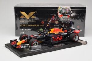 Red Bull RB16B #33 M. Verstappen Abu Dhabi GP 2021 Winner Missing Figurine & Pitboard Minichamps 1:18 113212333 Hars — afbeelding 7 van 7